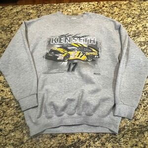 Vintage 2002 Matt Kenseth NASCAR Sweatshirt Chase Authentics DeWalt #17 Gray XL